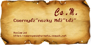 Csernyánszky Máté névjegykártya