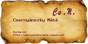Csernyánszky Máté névjegykártya